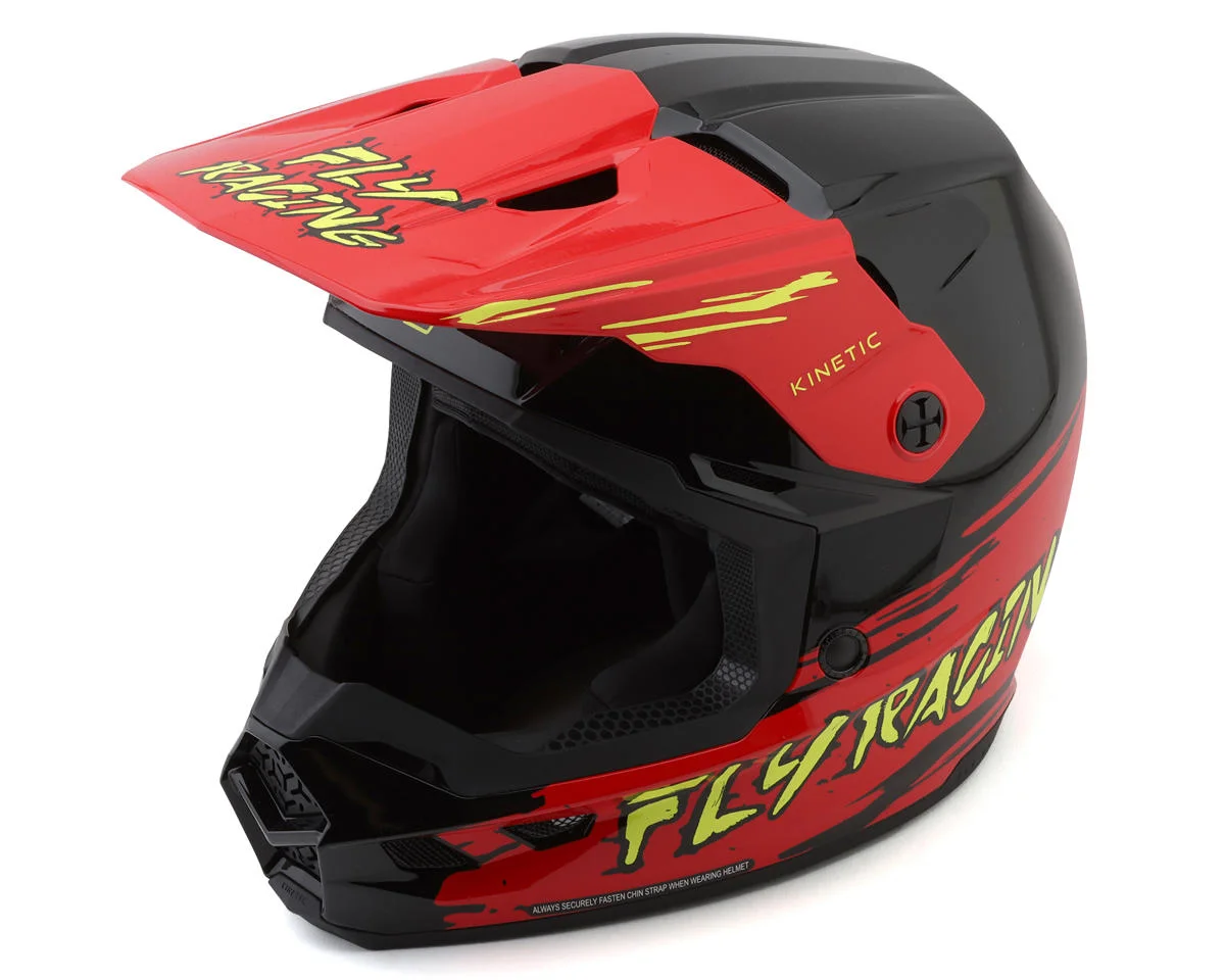 Fly Racing Youth Kinetic Surge Helmet (Black/Red/Yellow) (Youth S)